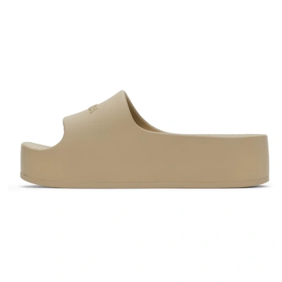 Shop Balenciaga Taupe Chunky Platform Slides