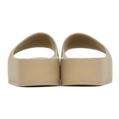 Shop Balenciaga Taupe Chunky Platform Slides