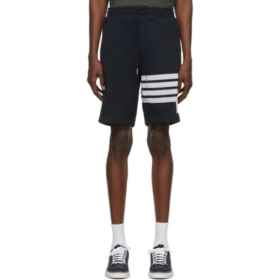 Shop Thom Browne Navy Double-face 4-bar Stripe Shorts