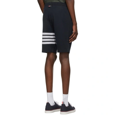 Shop Thom Browne Navy Double-face 4-bar Stripe Shorts