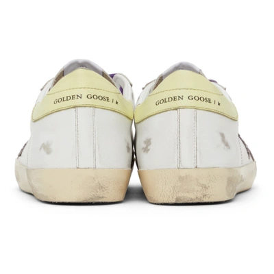 Shop Golden Goose Glitter Superstar Sneakers In White/pink/yellow