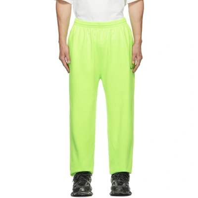 Shop Balenciaga Fleece Lounge Pants In Fluorescent Green