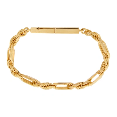 Shop Bottega Veneta Chain Bracelet In Yellow Gold