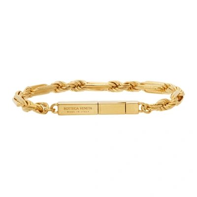 Shop Bottega Veneta Chain Bracelet In Yellow Gold