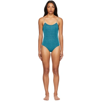 Shop Oseree Blue Lumière One-piece Swimsuit In Ocean Blue