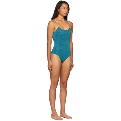 Shop Oseree Blue Lumière One-piece Swimsuit In Ocean Blue