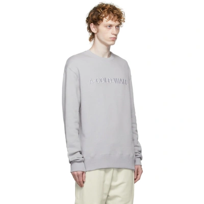 Shop A-cold-wall* Cotton Logo Sweatshirt In Grey