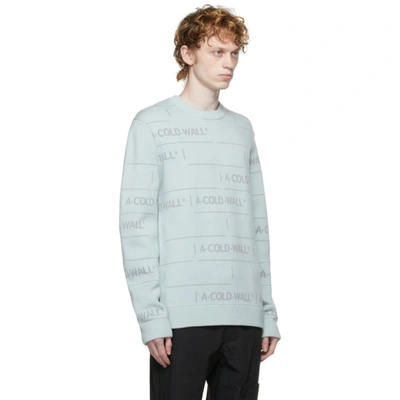 Shop A-cold-wall* Chain Jacquard Knit Sweater In Ice Grey