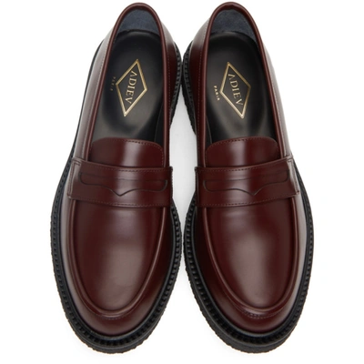 Shop Adieu Burgundy Classic Type 5 Loafers In Bordeaux