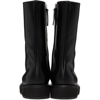 Shop Neous Black Leather Spika Mid-calf Boots