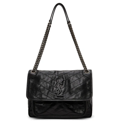 Shop Saint Laurent Leather Medium Niki Shoulder Bag In Black