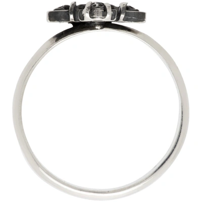 Shop Emanuele Bicocchi Cross Small Ring In Silver