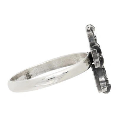 Shop Emanuele Bicocchi Cross Small Ring In Silver