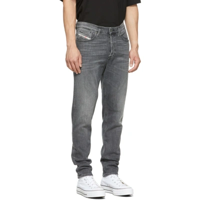 Shop Diesel Grey D-fining Jeans In Black/dark Grey