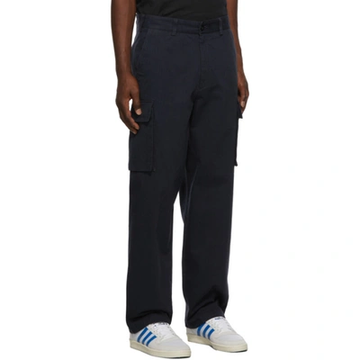 Shop Noah Herringbone Cargo Pants In Navy