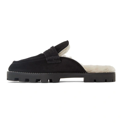 Shop Jimmy Choo Black Suede Ronnie Slip-on Loafers