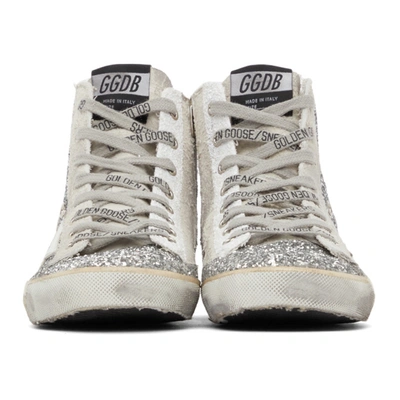Shop Golden Goose Glitter & Suede Francy Sneakers In Silver