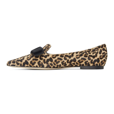 Shop Jimmy Choo Black & Brown Leopard Gala Loafers In Black/crystal