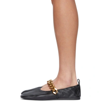 Shop Stella Mccartney Black Falabella Ballerina Flats In 1000 Black