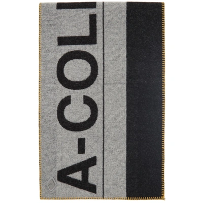 Shop A-cold-wall* Large Logo Wool-blend Scarf In Black