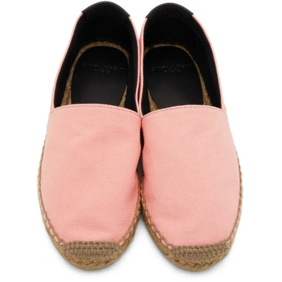 Shop Saint Laurent Canvas Embroidered Logo Espadrilles In 5564 Rose