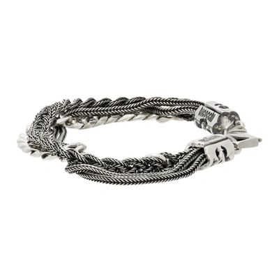 Shop Emanuele Bicocchi Curb Braided Bracelet In Silver