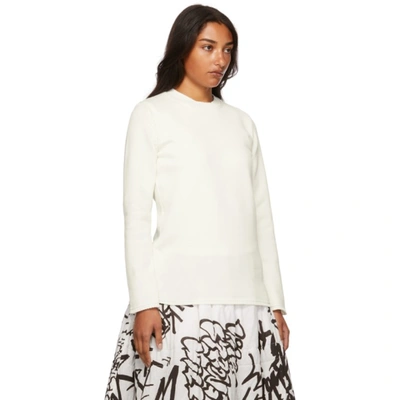 Shop Comme Des Garçons Knit Backless Long Sleeve T-shirt In White/white