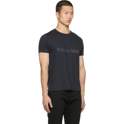 Saint Laurent Reverse Logo T-shirt In Black