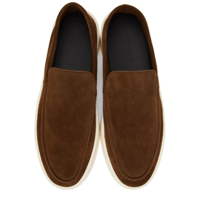 Shop Fear Of God Brown & Off-white Suede 'the Loafer' Loafers In Tobacco
