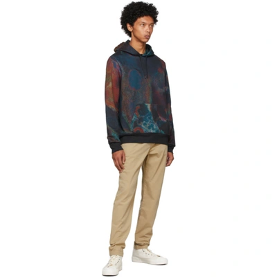 Shop Ps By Paul Smith Navy Oil Slick Hoodie In Blues