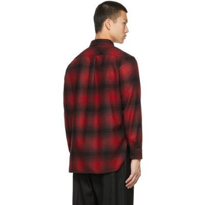 Shop Saint Laurent Wool Flannel Check Shirt In Red