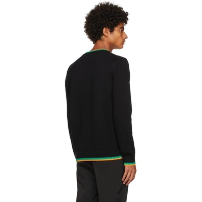 Shop Casablanca Black Intarsia Orange Sweater