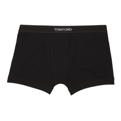 Shop Tom Ford Two-pack Black Cotton Boxer Briefs In 002 Black