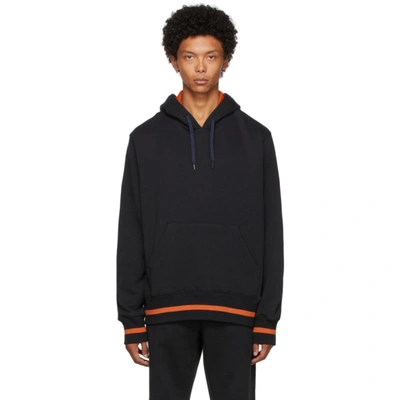 Shop Ps By Paul Smith Black & Orange Happy Hoodie