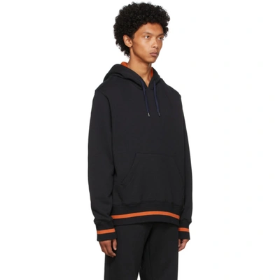 Shop Ps By Paul Smith Black & Orange Happy Hoodie