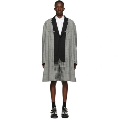 Shop Comme Des Garçons Homme Deux Wool Twill Blazer In Black/grey