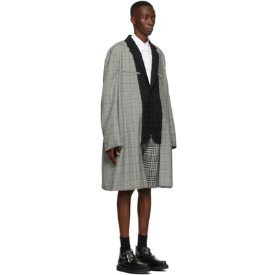 Shop Comme Des Garçons Homme Deux Wool Twill Blazer In Black/grey