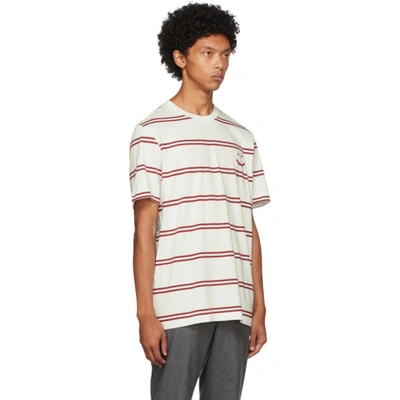 Shop Ps By Paul Smith Off-white & Red Happy T-shirt