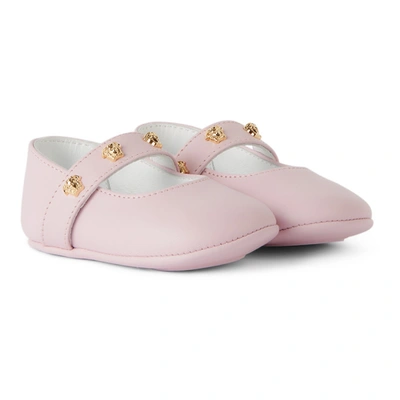 Shop Versace Baby Pink Lambskin Pre-walkers