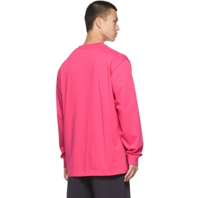 Shop Moncler Genius 2 Moncler 1952 Pink Logo Long Sleeve T-shirt