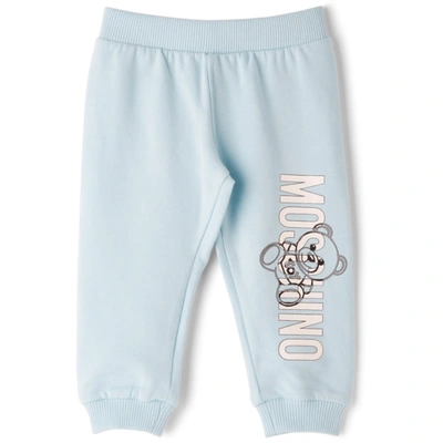 Shop Moschino Baby Blue Teddy Logo Tracksuit Set In Sky Blue
