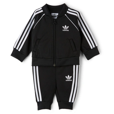 Shop Adidas Originals Baby Black Adicolor Sst Tracksuit Set