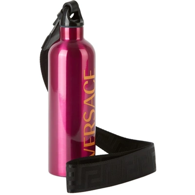 Shop Versace Pink Logo Water Bottle