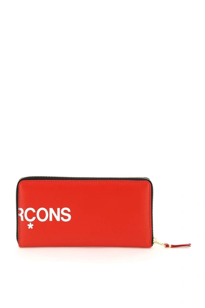 Shop Comme Des Garçons Comme Des Garcons Wallet Ziparound Wallet Logo In Red