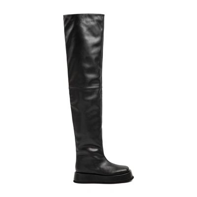 Shop Gia Couture X Rhw Above The Knee Boots Shoes In Black