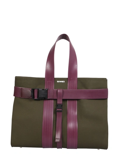 Shop Sunnei X Eleonora Bonucci Parallelepiped Messanger Bag Unisex In Green