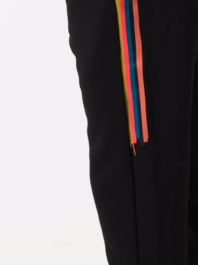 Paul Smith Artist-stripe Drawstring Track Pants In Black