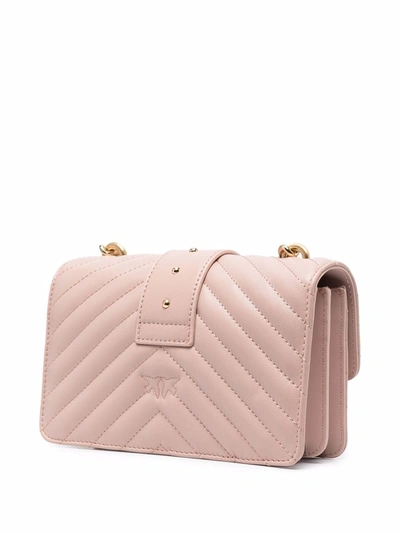 Shop Pinko Love Quilted Shoulder Bag In Red