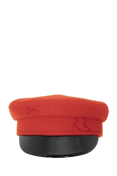 Shop Ruslan Baginskiy Wool Baker Boy Cap In Red