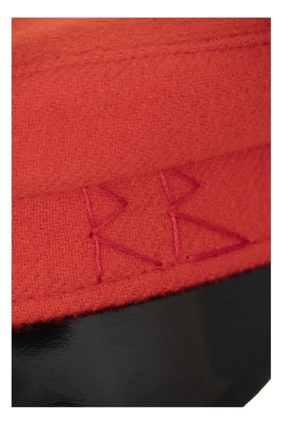 Shop Ruslan Baginskiy Wool Baker Boy Cap In Red